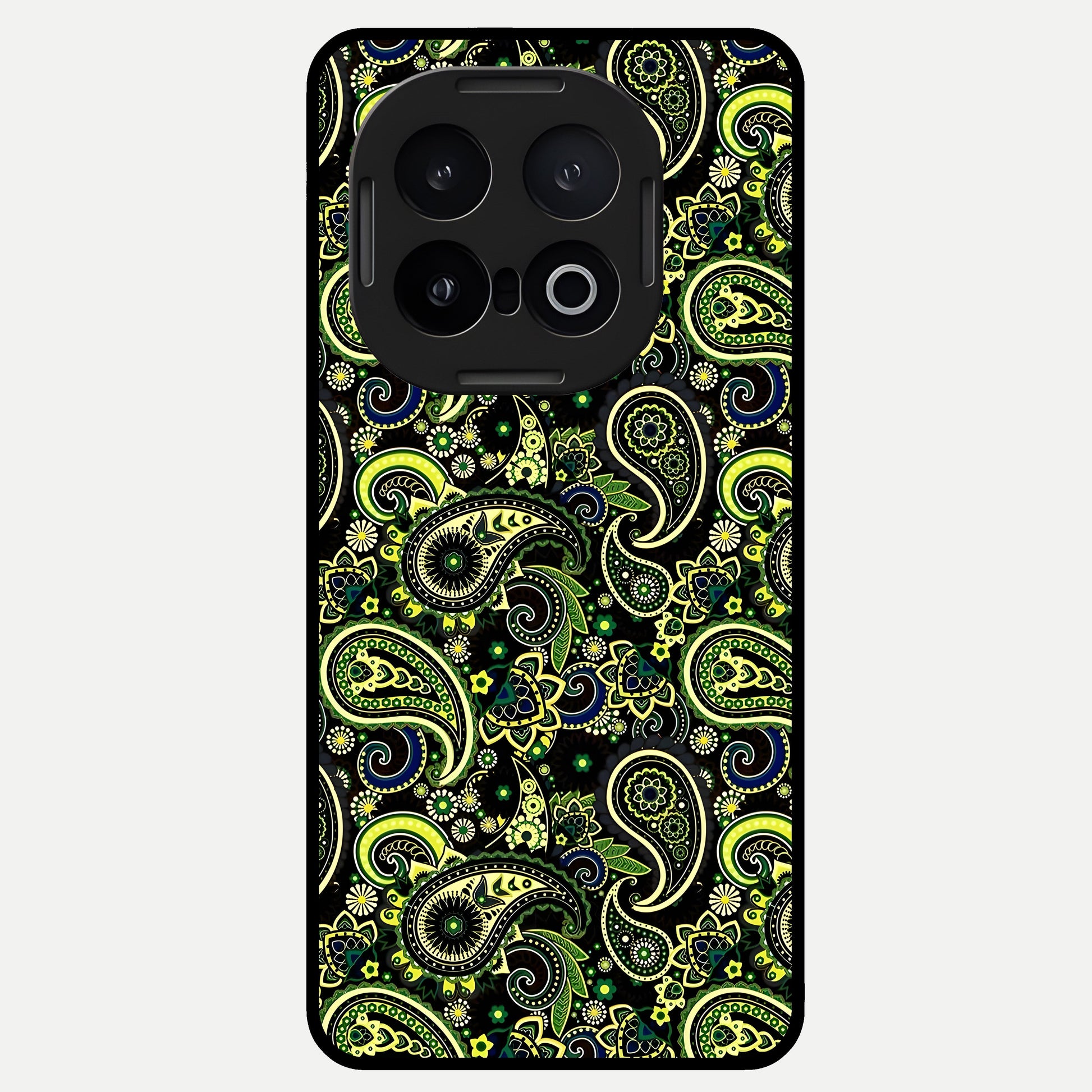  Green Lemon Glass Case for iQOO 13 back cover – full design glossy printed glass finish