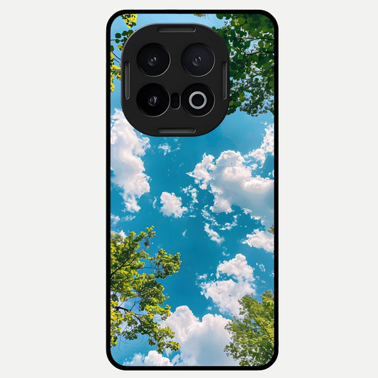  Green Moon Energy Glass Case for iQOO 13 back cover – full design glossy printed glass finish