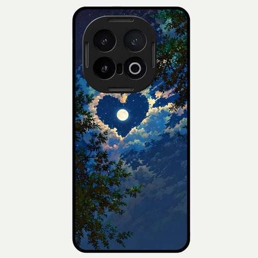  Heart With Moon Sky Glass Case for iQOO 13 back cover – full design glossy printed glass finish