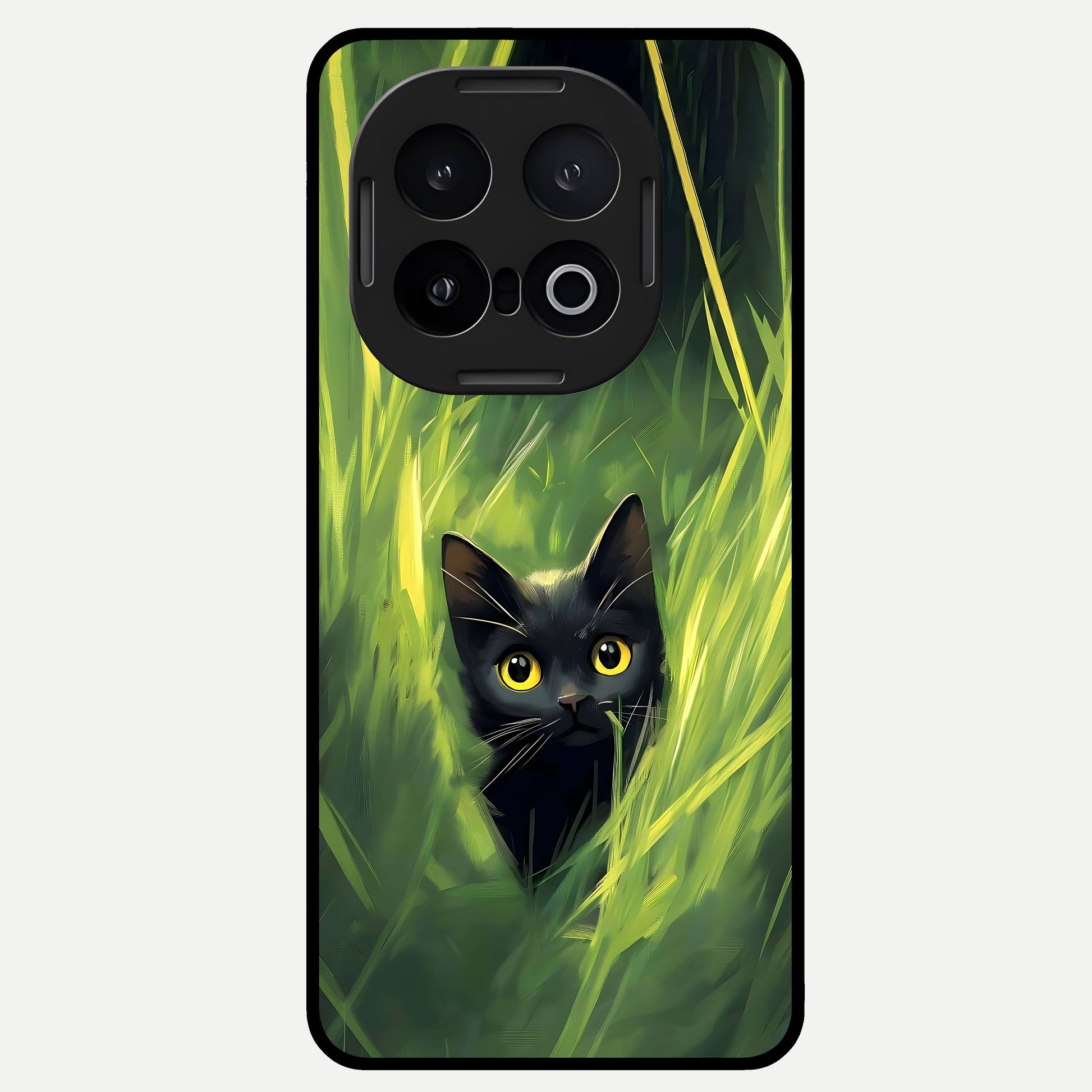  Hidden Cat Whisper Glass Case for iQOO 13 back cover – full design glossy printed glass finish
