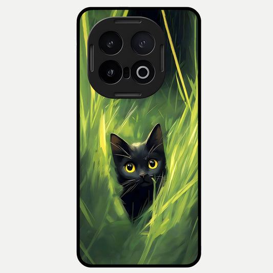  Hidden Cat Whisper Glass Case for iQOO 13 back cover – full design glossy printed glass finish