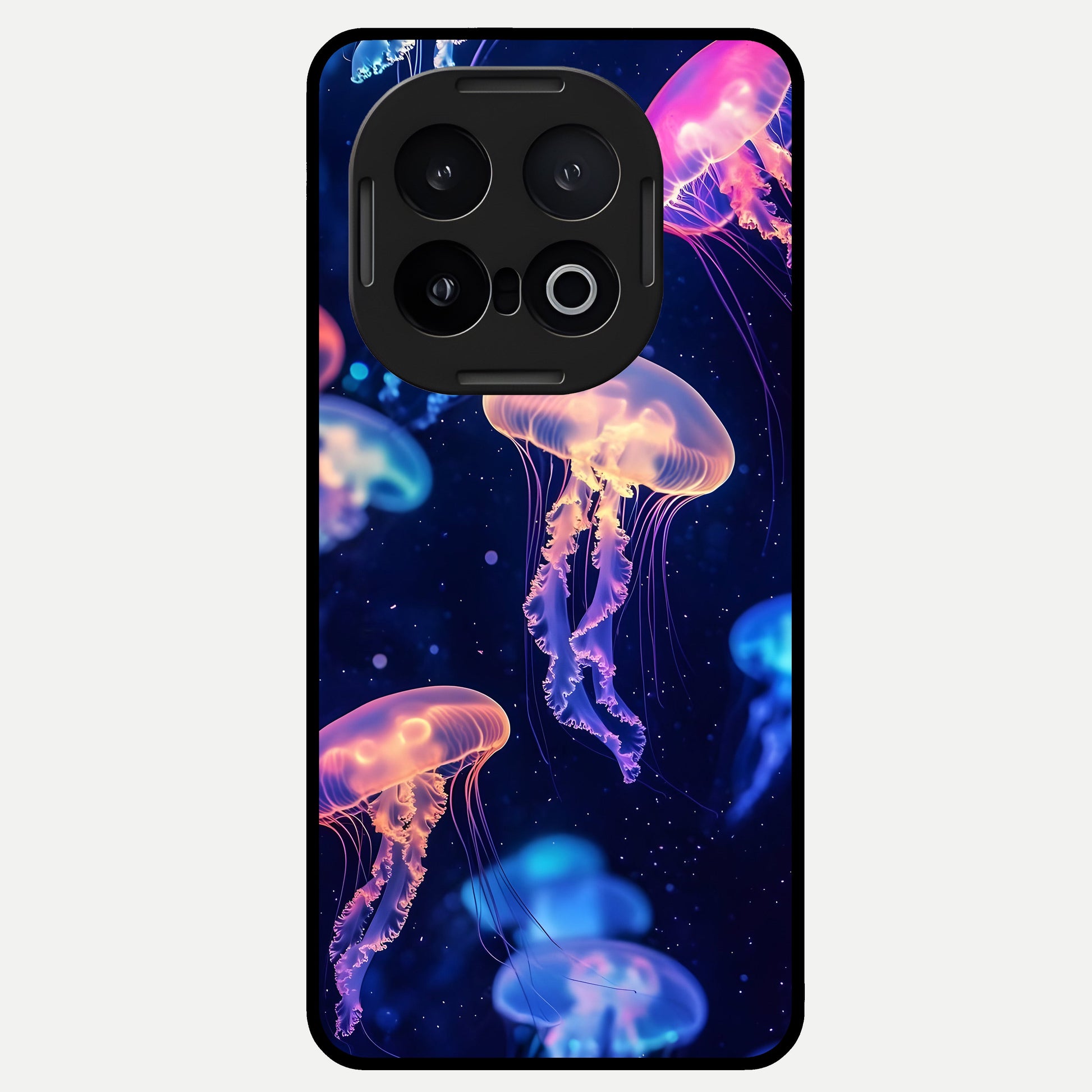  Jellyfish Pattern Glass Case for iQOO 13 back cover – full design glossy printed glass finish