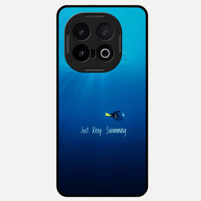  Just Keep Swimming Glass Case for iQOO 13 back cover – full design glossy printed glass finish