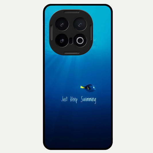  Just Keep Swimming Glass Case for iQOO 13 back cover – full design glossy printed glass finish