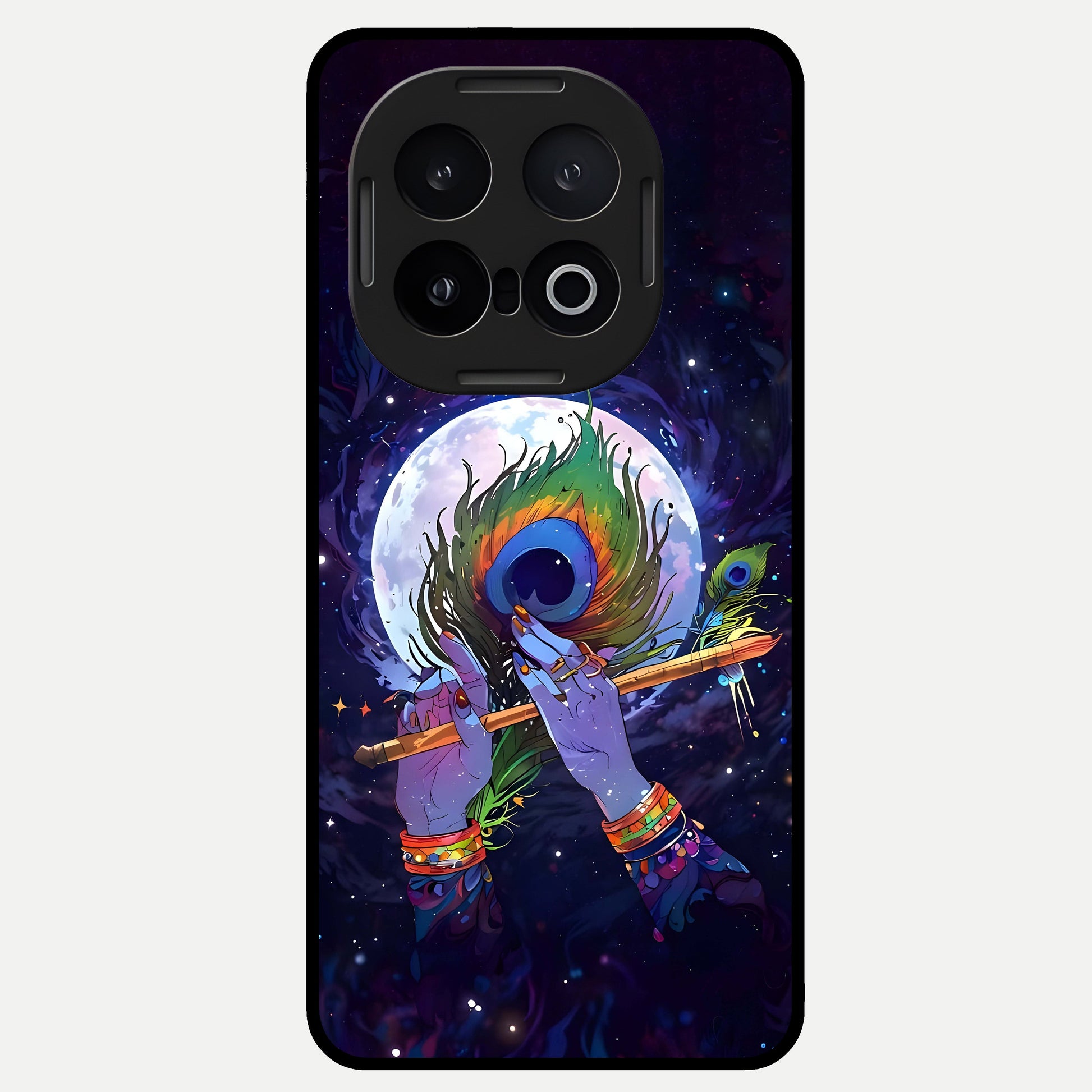  Krishna Hands Art Glass Case for iQOO 13 back cover – full design glossy printed glass finish