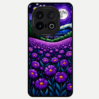  Lavender Moon Field Glass Case for iQOO 13 back cover – full design glossy printed glass finish