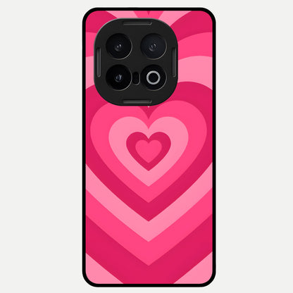  Layered Love Hearts Glass Case for iQOO 13 back cover – full design glossy printed glass finish