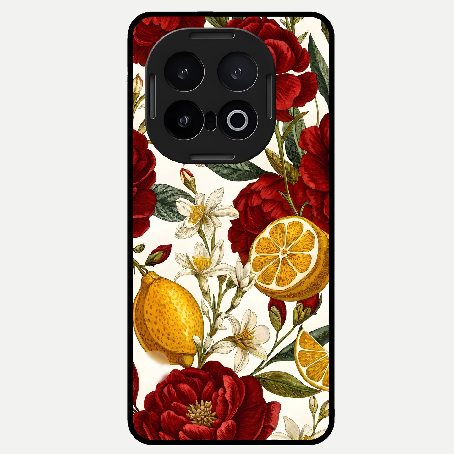  Lemon Rose Charm Glass Case for iQOO 13 back cover – full design glossy printed glass finish