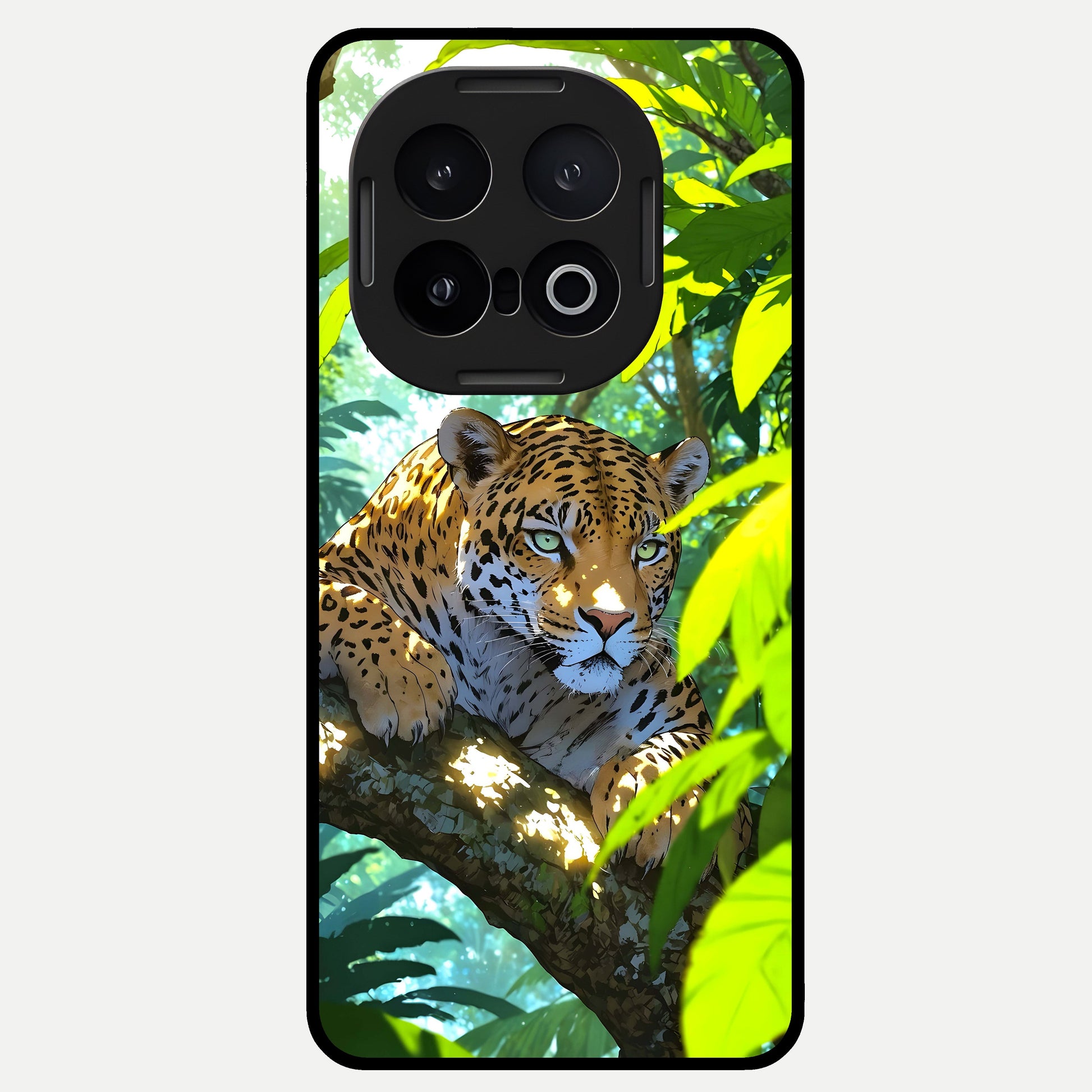  Leopard in Jungle Glass Case for iQOO 13 back cover – full design glossy printed glass finish