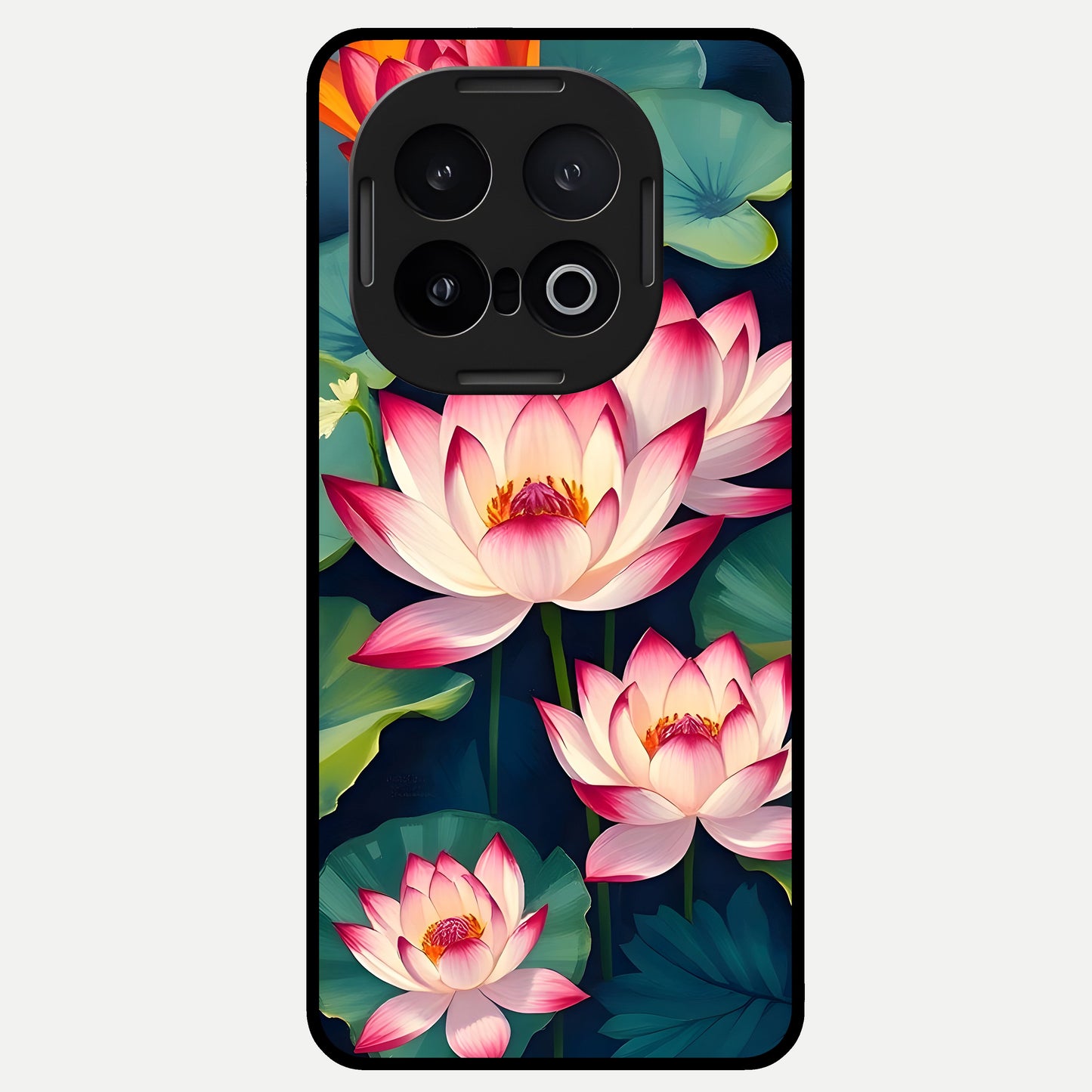  Lotus Dream Serenity Glass Case for iQOO 13 back cover – full design glossy printed glass finish