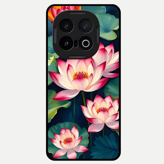  Lotus Dream Serenity Glass Case for iQOO 13 back cover – full design glossy printed glass finish