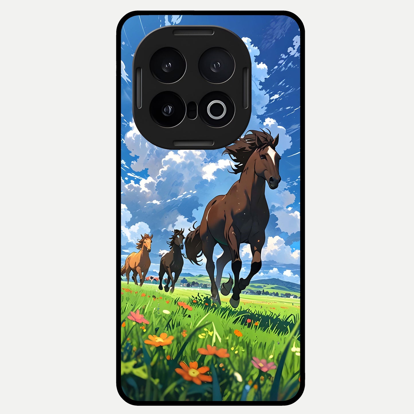  Majestic Horses Galloping Glass Case for iQOO 13 back cover – full design glossy printed glass finish