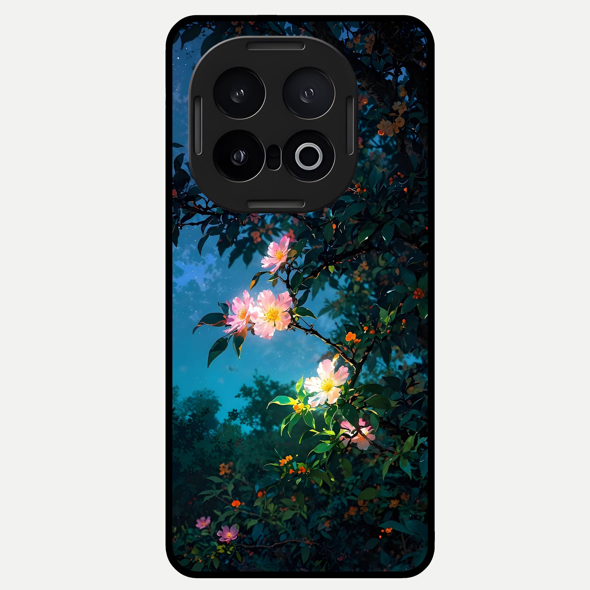  Midnight Bloom Glow Glass Case for iQOO 13 back cover – full design glossy printed glass finish
