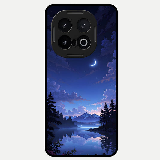  Midnight Lake Peace Glass Case for iQOO 13 back cover – full design glossy printed glass finish