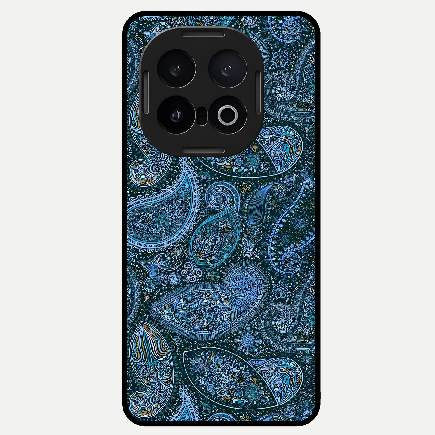  Midnight Paisley Glow Glass Case for iQOO 13 back cover – full design glossy printed glass finish