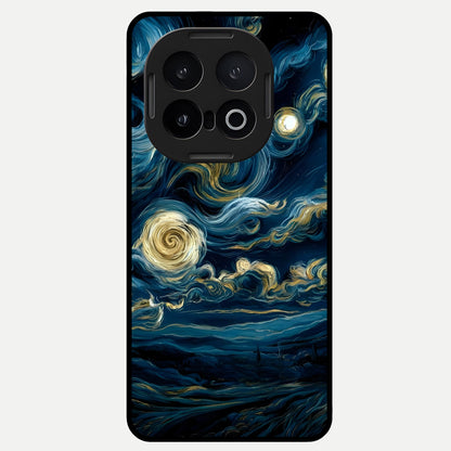  Midnight Sky Whirl Glass Case for iQOO 13 back cover – full design glossy printed glass finish