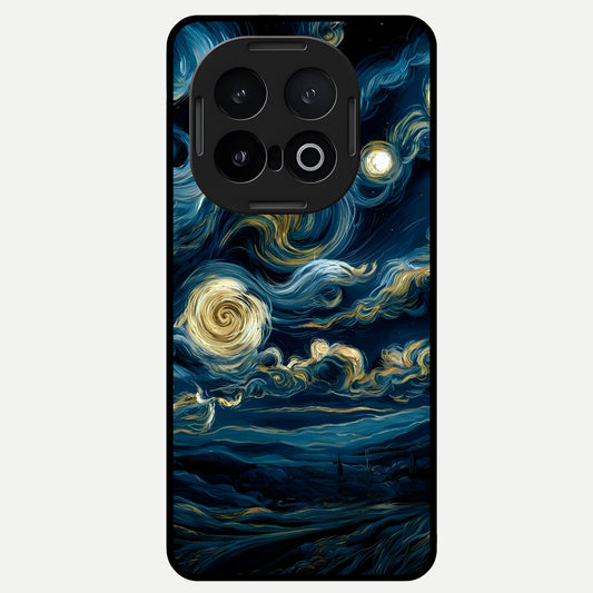 Midnight Sky Whirl Glass Case for iQOO 13 back cover – full design glossy printed glass finish