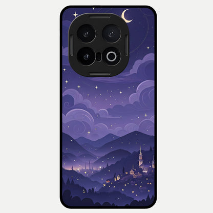  Minimal Night View Glass Case for iQOO 13 back cover – full design glossy printed glass finish