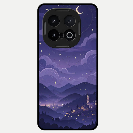  Minimal Night View Glass Case for iQOO 13 back cover – full design glossy printed glass finish
