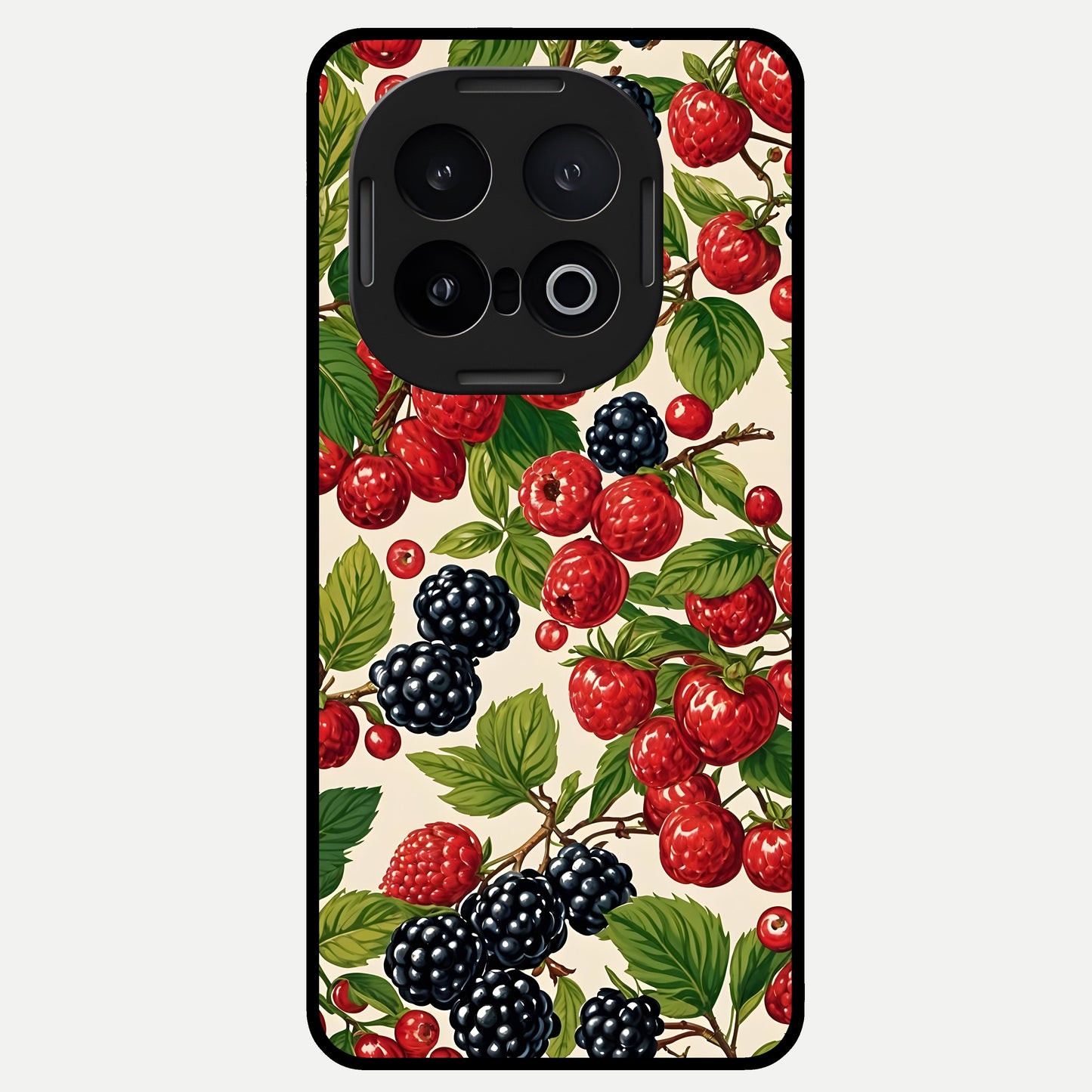  Mixed Berry Collage Glass Case for iQOO 13 back cover – full design glossy printed glass finish