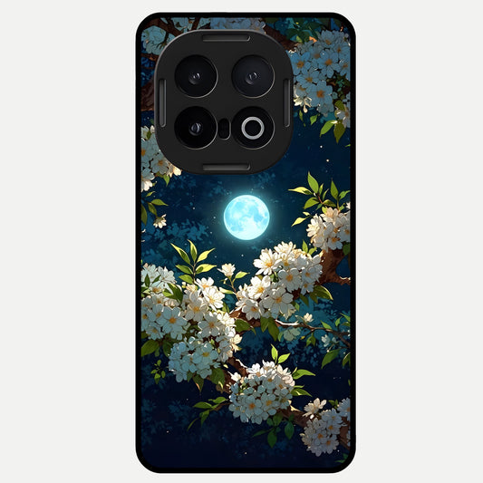  Moonlit Blossom Dream Glass Case for iQOO 13 back cover – full design glossy printed glass finish