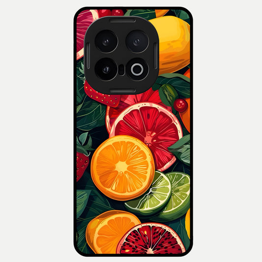  Multiple Fruits Glass Case for iQOO 13 back cover – full design glossy printed glass finish