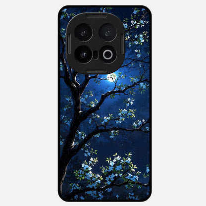  Mystic Floral Night Glass Case for iQOO 13 back cover – full design glossy printed glass finish
