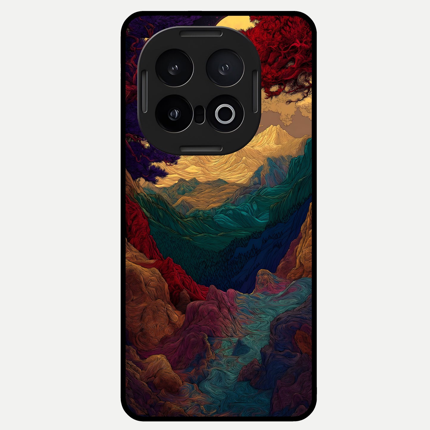  Mystic Valley Light Glass Case for iQOO 13 back cover – full design glossy printed glass finish
