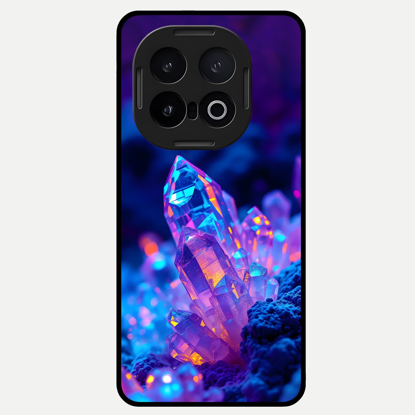  Neon Aura Shards Glass Case for iQOO 13 back cover – full design glossy printed glass finish