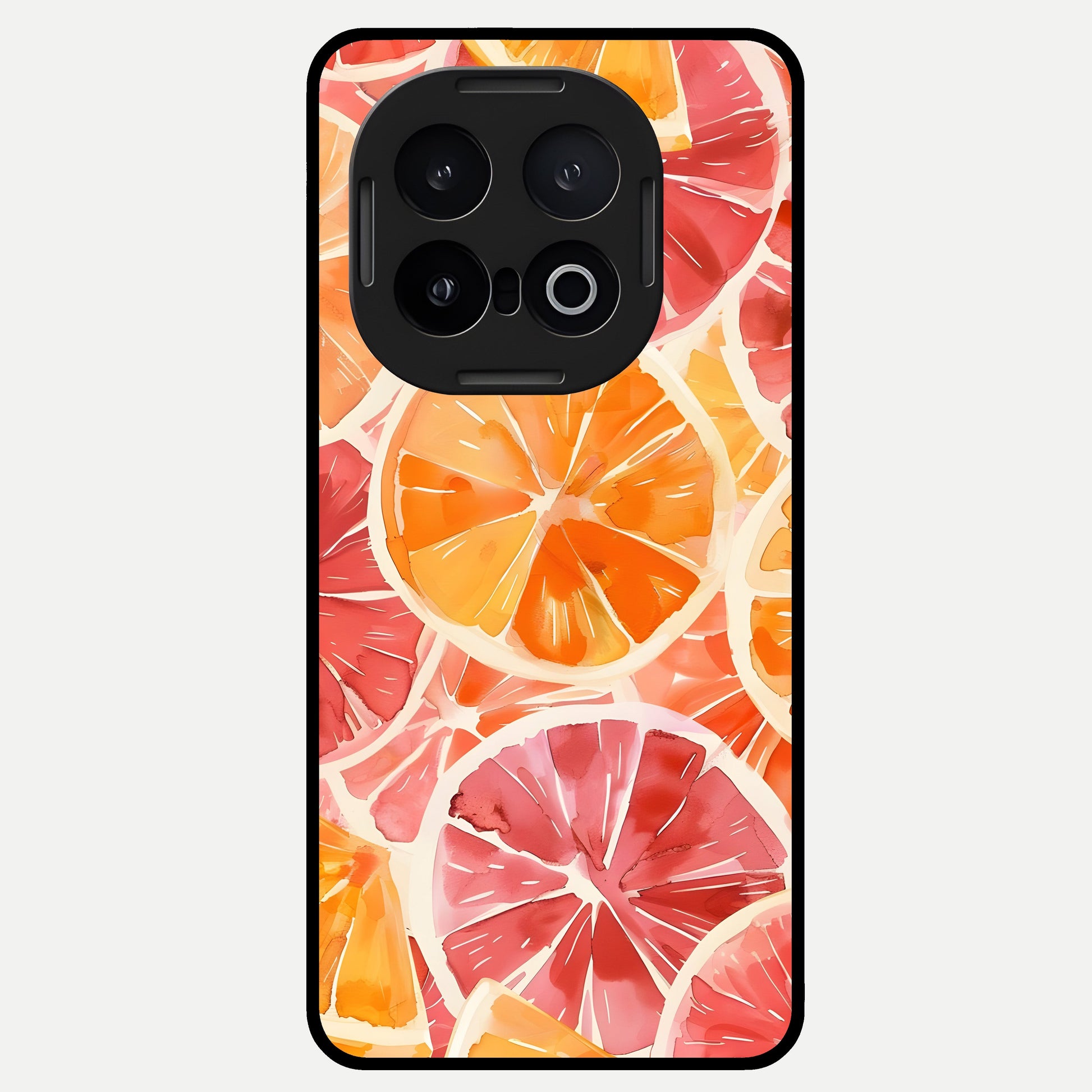  Orange Fruits Pattern Glass Case for iQOO 13 back cover – full design glossy printed glass finish