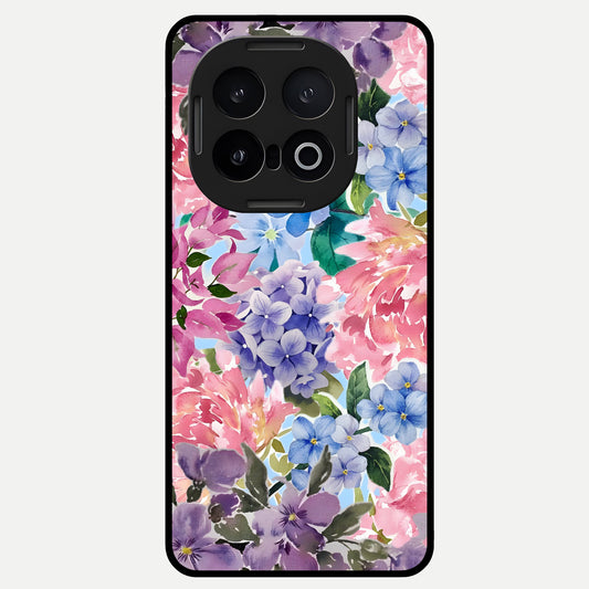  Pastel Floral Mix Glass Case for iQOO 13 back cover – full design glossy printed glass finish