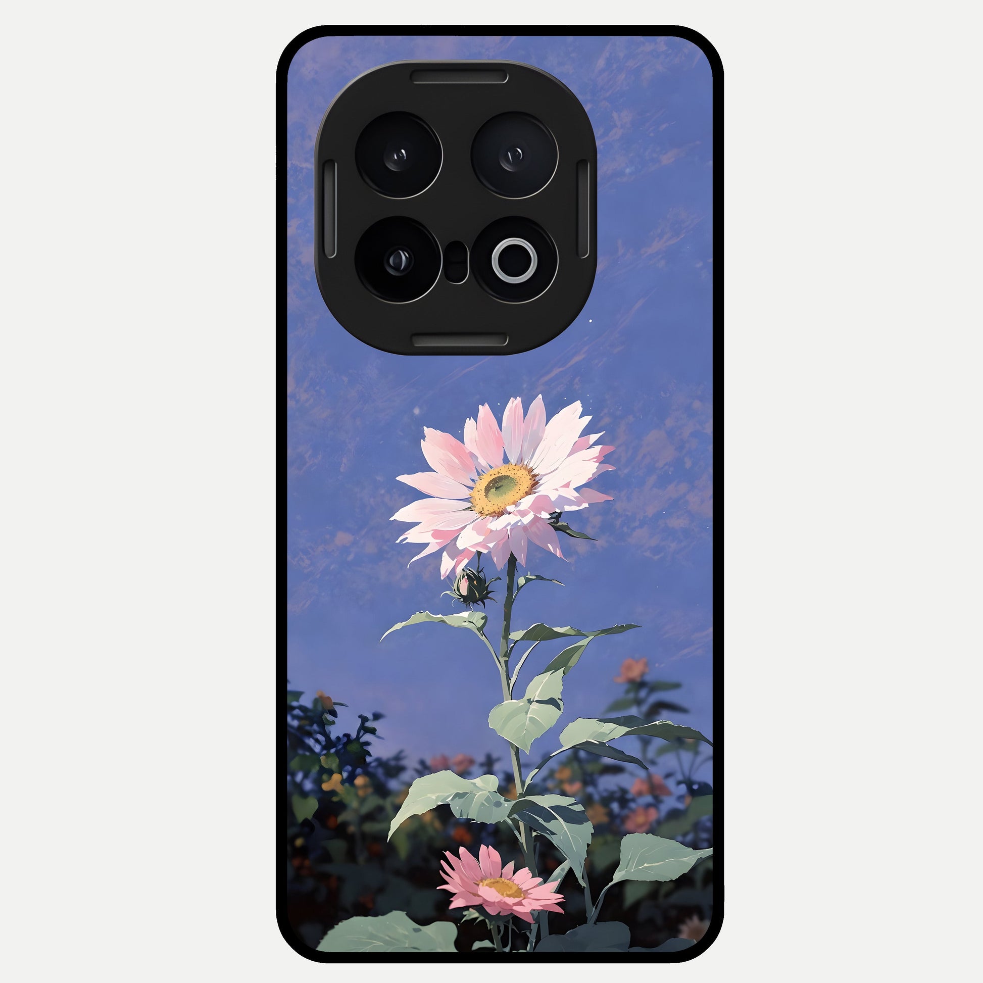 Pink Shells Outline Glass Case for iQOO 13 back cover – full design glossy printed glass finish