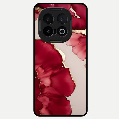  Pink And White Marble Glass Case for iQOO 13 back cover – full design glossy printed glass finish
