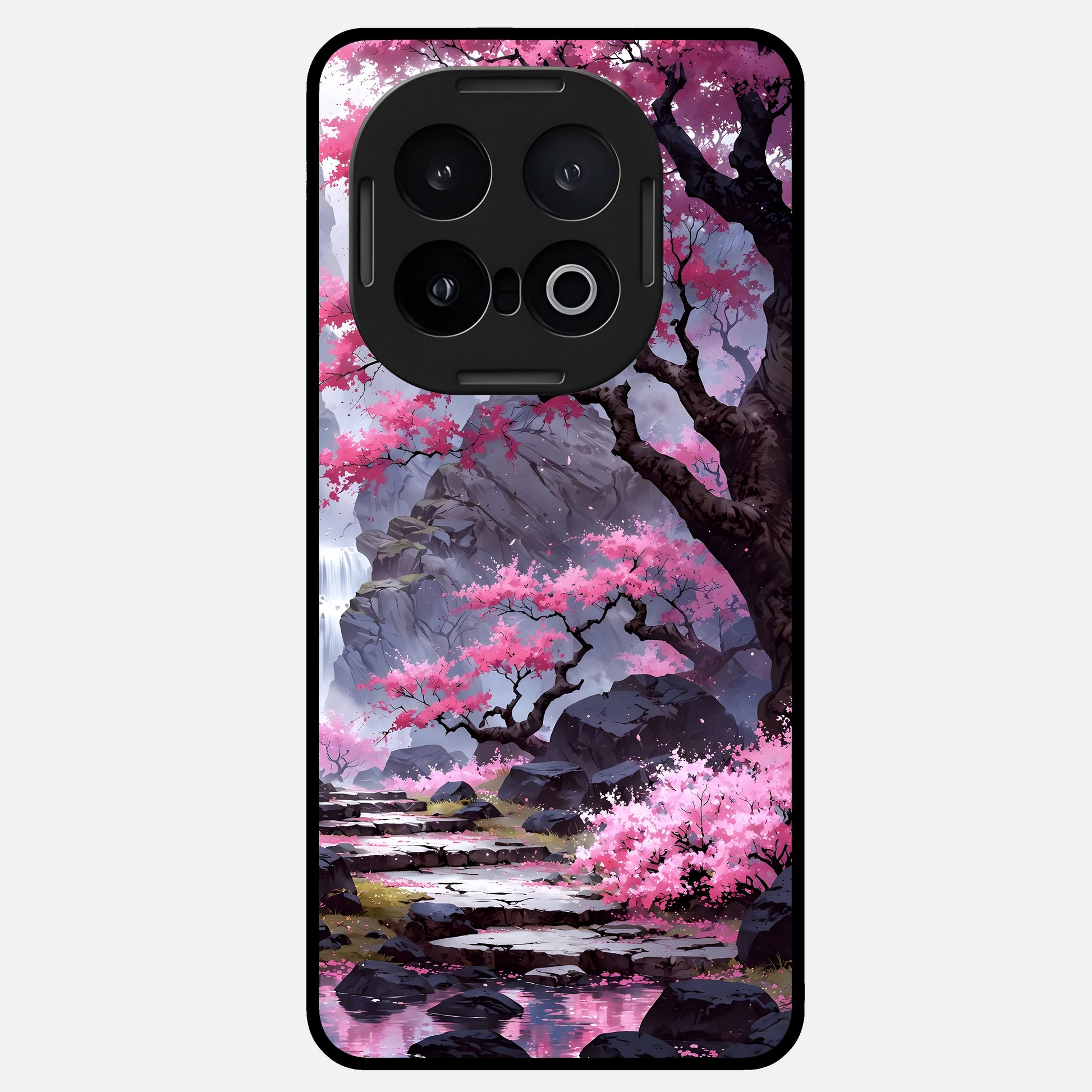  Pink Sunflower Glow Glass Case for iQOO 13 back cover – full design glossy printed glass finish