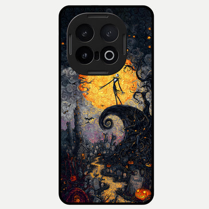  Pumpkin Moonlight Tale Glass Case for iQOO 13 back cover – full design glossy printed glass finish