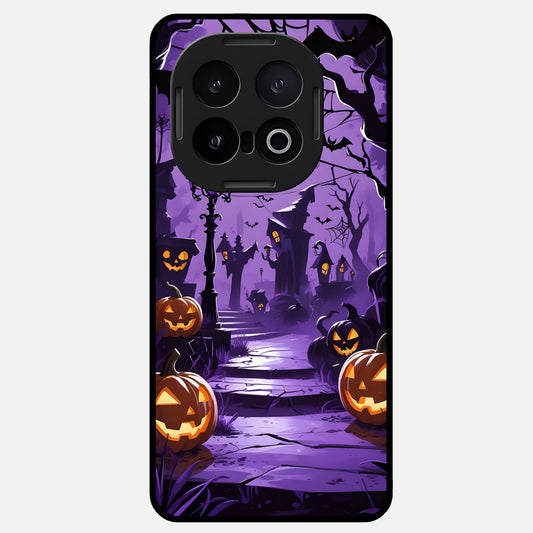  Pumpkin Patch Halloween Glass Case for iQOO 13 back cover – full design glossy printed glass finish
