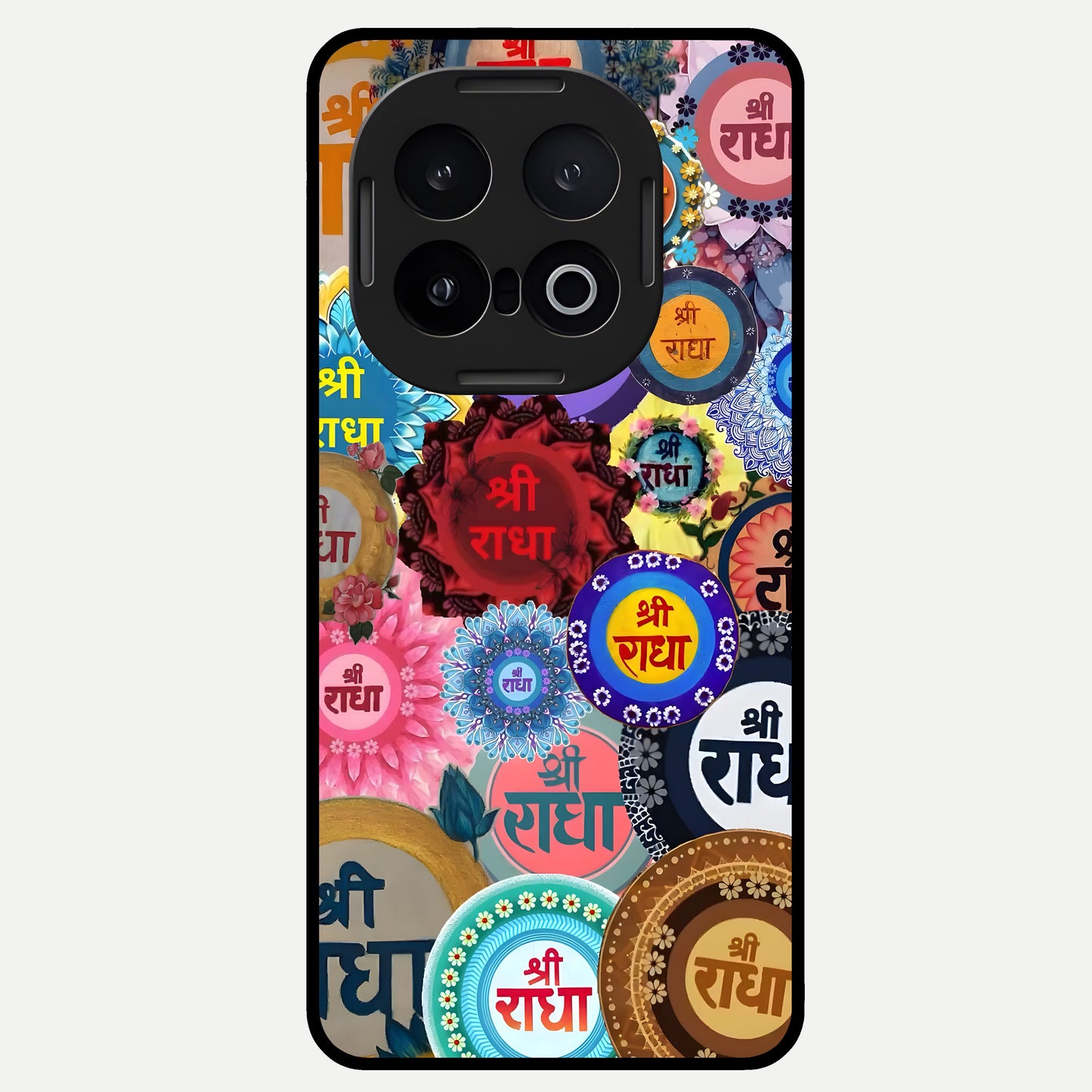  Radha Divine Bloom Glass Case for iQOO 13 back cover – full design glossy printed glass finish