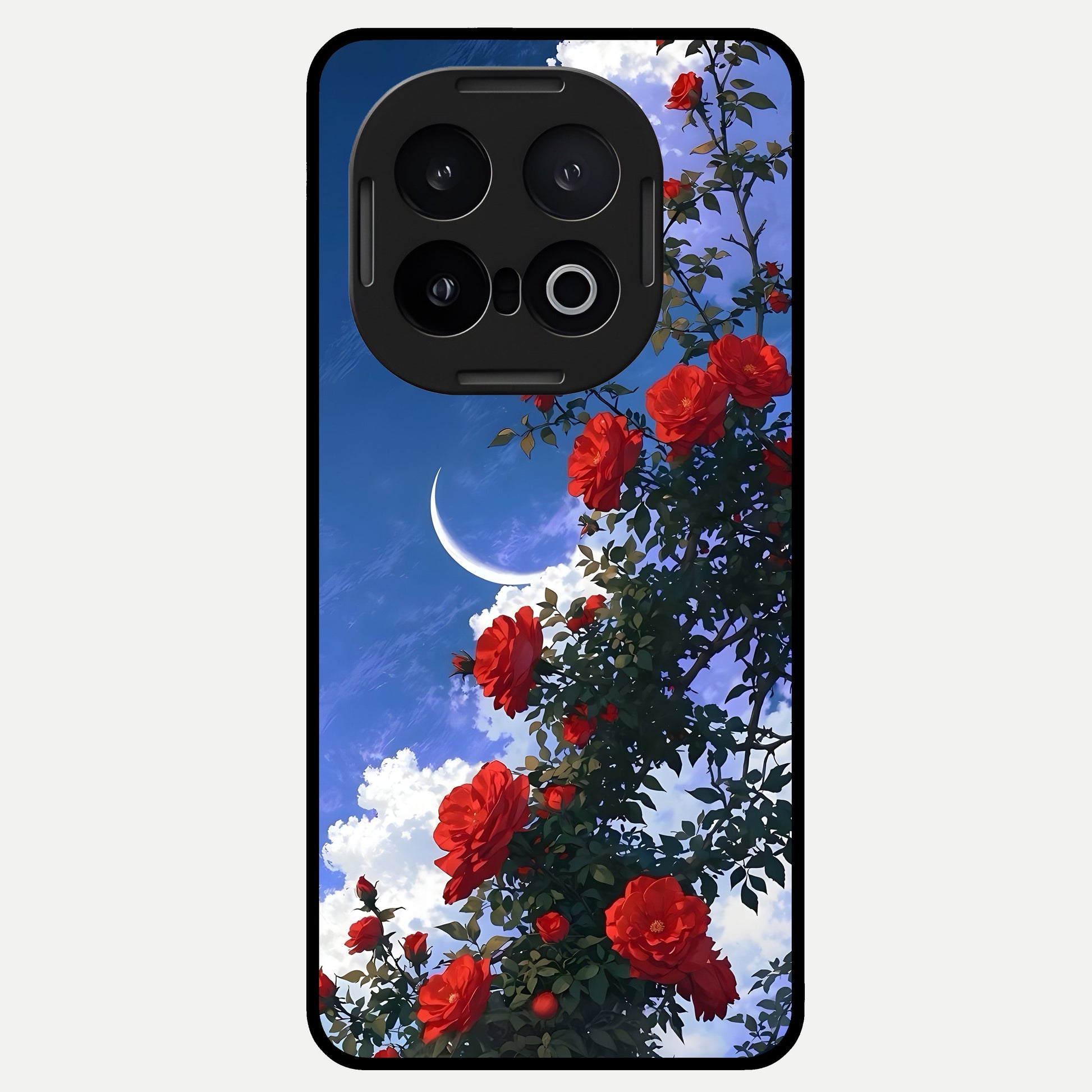  Rose Drift Flowers Glass Case for iQOO 13 back cover – full design glossy printed glass finish