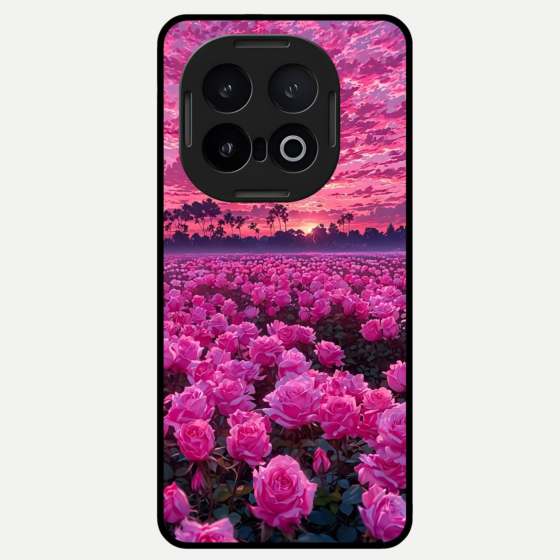  Rose Sunset Valley Glass Case for iQOO 13 back cover – full design glossy printed glass finish
