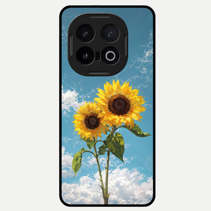  Sunlit Daisy Glow Glass Case for iQOO 13 back cover – full design glossy printed glass finish