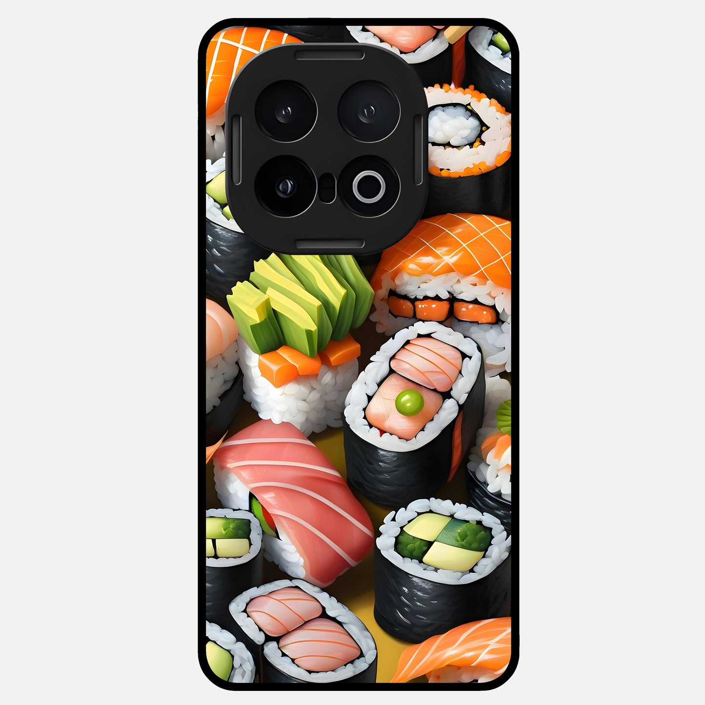  Sushi Food Pattern Glass Case for iQOO 13 back cover – full design glossy printed glass finish