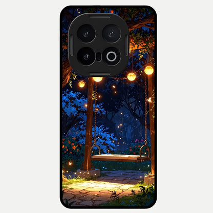 Twilight Garden Swing Glass Case for iQOO 13 back cover – full design glossy printed glass finish