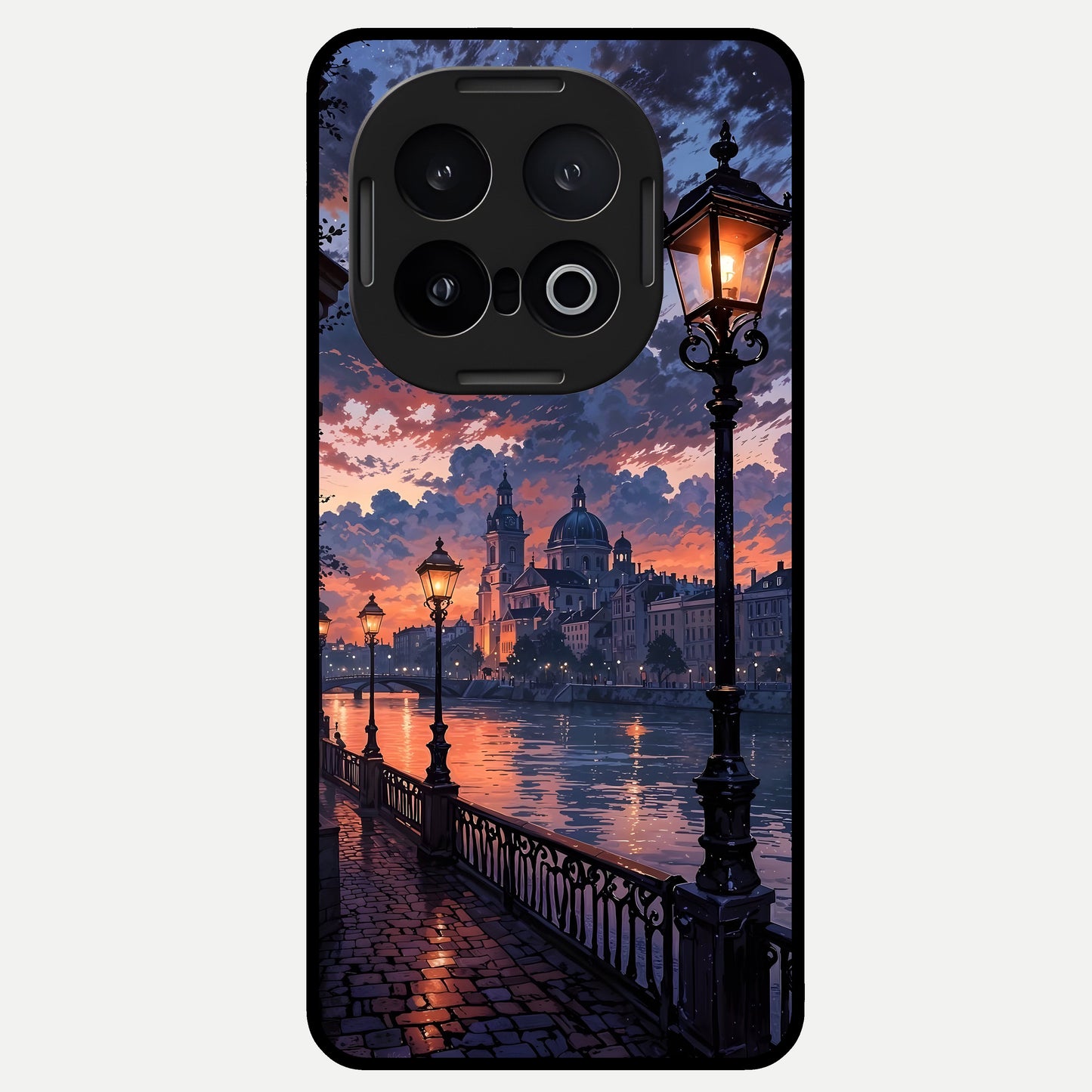 Twilight River Lights Glass Case for iQOO 13 back cover – full design glossy printed glass finish