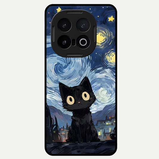  Van Gogh Cat Glass Case for iQOO 13 back cover – full design glossy printed glass finish