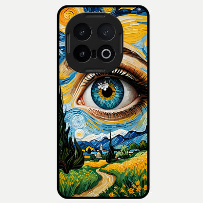  Van Gogh Eye Glass Case for iQOO 13 back cover – full design glossy printed glass finish