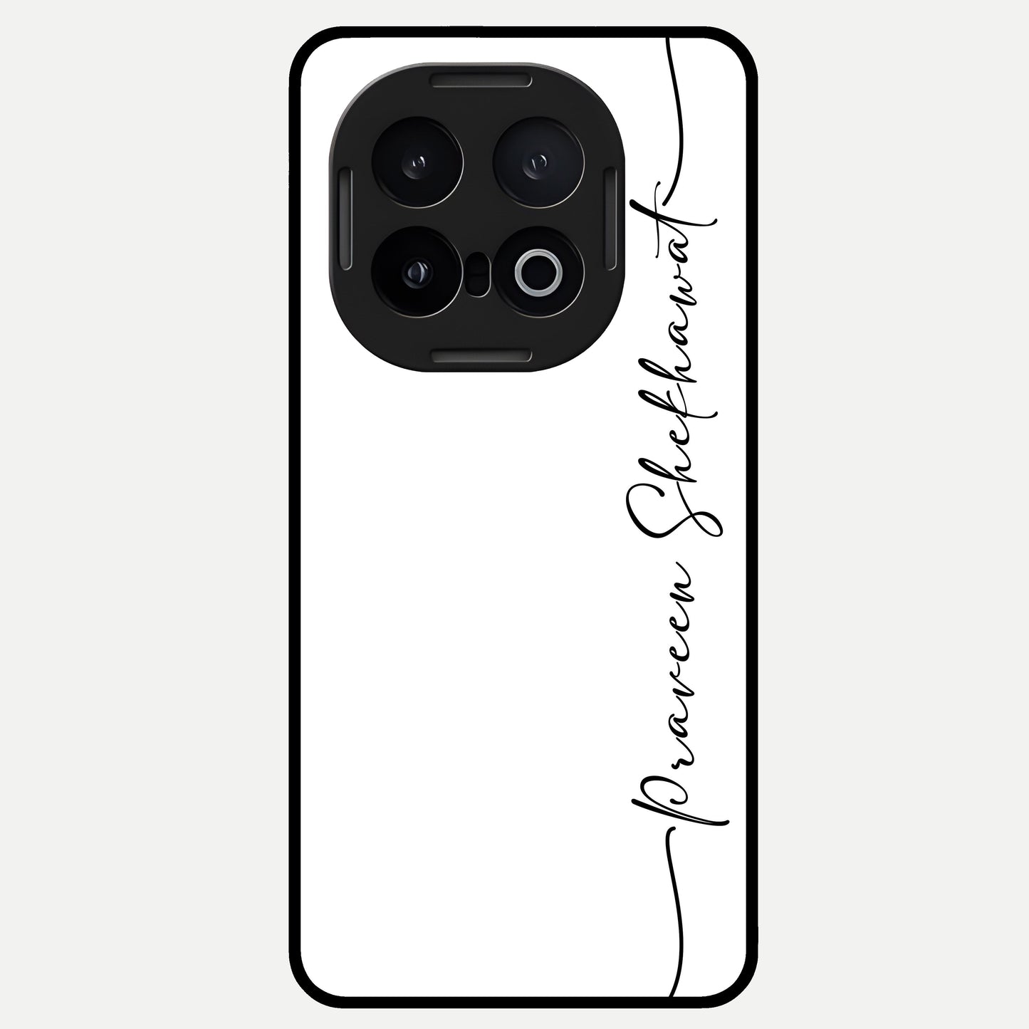  White Tune Custom Name Glass Case for  iQOO 13 back cover – personalized glossy printed glass finish