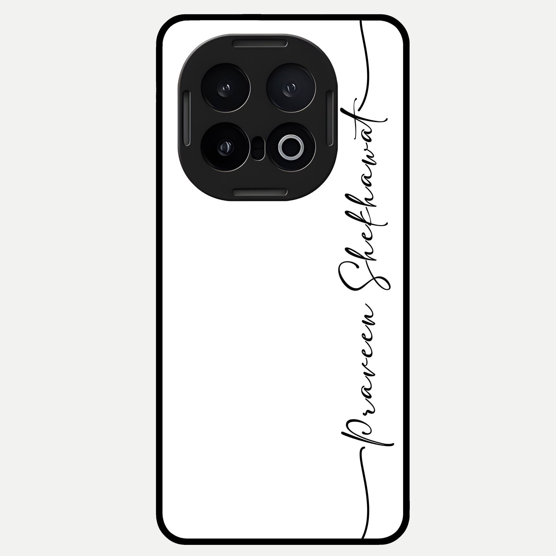  White Tune Custom Name Glass Case for  iQOO 13 back cover – personalized glossy printed glass finish