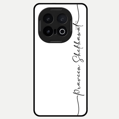  White Tune Custom Name Glass Case for  iQOO 13 back cover – personalized glossy printed glass finish