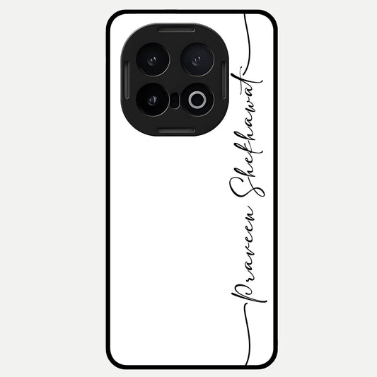  White Tune Custom Name Glass Case for  iQOO 13 back cover – personalized glossy printed glass finish