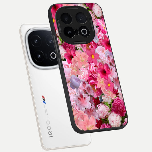  Bloom Crush Fantasy phone case for iQOO 13 showing premium glass back cover with detailed artwork